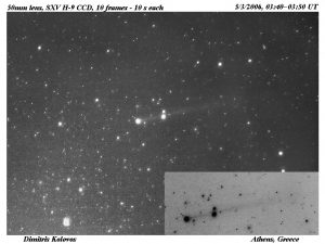 Εικόνα του κομήτη A1 Pojmanski στις 5 Μαρτίου 2006, από τον Δημήτρη Κολοβό.