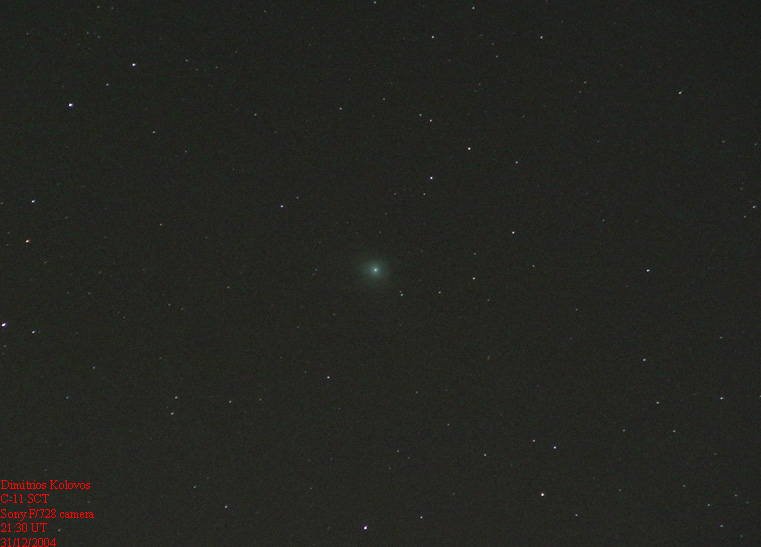 Εικόνα του κομήτη Q2 (Machholtz) στις 31 Δεκεμβρίου 2004, από τον Δημήτρη Κολοβό.